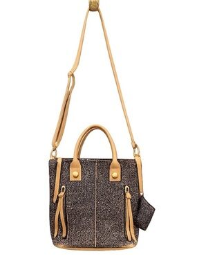 Miss Albright Hair-On Hide Leather Satchel Crossbody/Shoulder Bag-adjustable